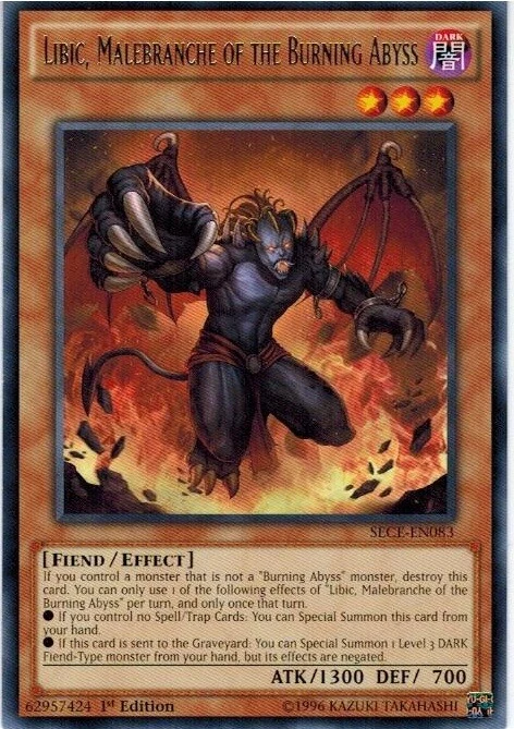 1 x Libic, Malebranche of the Burning Abyss - SECE-EN083 - Rare - 1st Edition Ne - Image 1 of 1