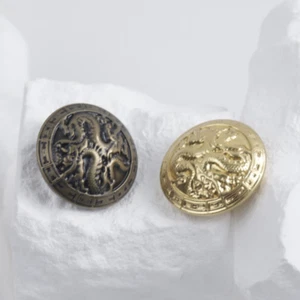 50Pcs Brass Shank Buttons Dragon Pattern Retro Clothing Sewing Craft DIY Decor - Picture 1 of 10
