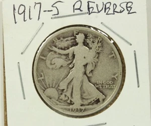 1917-S Reverse Mint Mark Walking Liberty Half Dollar: Very Good VG - Bild 1 von 2