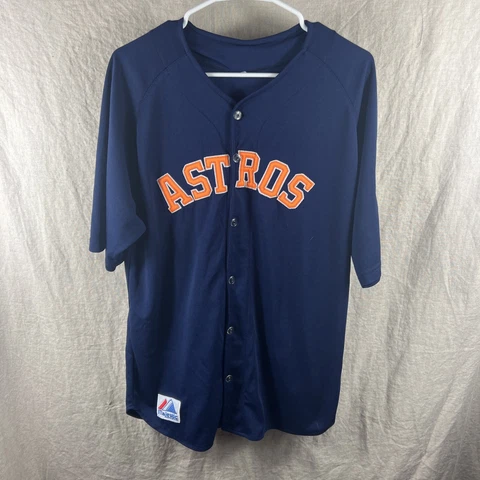 Majestic Athletic Unisex Navy Blue Houston Astros Button Up Jersey Size 6 Cover