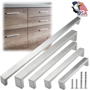 6" - 24" Inch Modern Bold Euro Stainless Steel Kitchen Cabinet Bar Pull Handle - Picture 1 of 10