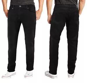 Men's Black Cotton Blend Denim Premium Quality Slim Fit Casual Jean Pants - Picture 1 of 28
