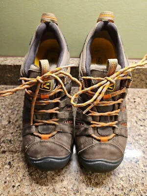 KEEN~ PEDERNAL~ Zapato de Trabajo Puntera de Acero ~ Marrón/Naranja Senderismo Hombre 7 Foto 1 de 4