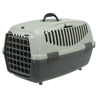 Trixie Be Eco Transportbox Capri anthrazit grau grün für Hunde nachhaltig  - Bild 1 von 4