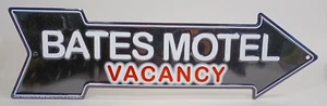 BATES MOTEL VACANCY Arrow Embossed Metal Sign, Man Cave, Bar Decor. Made in USA. - Picture 1 of 1