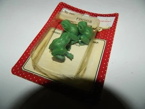 Vintage Miniatur Faser-Bastel Frösche 3 Stück NEU - Bild 1 von 3