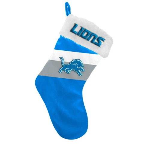 Detroit Lions Christmas Stocking Holiday 17" Team Colors Logo New! - ST19 Cover