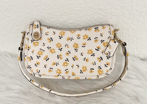 COACH CR509 Borsa scambista 20 Stampa floreale in pelle con guanti gesso multi limitata