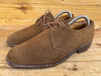 Zapatos de vestir Derby de gamuza marrón Crockett & Jones de colección talla UK 7 E / US 8 Foto 1 de 4