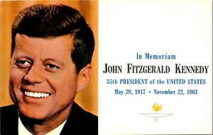 Vintage Postcard In Memoriam John Fitzgerald Kennedy 1917 -1963  - Picture 1 of 3