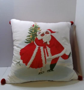 Santa & Mrs. Claus Decorative Christmas Throw Pillow - New - Picture 1 of 3