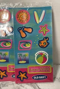 NEW LOT of 4 Sheets OLD NAVY Retro Style Collectible Stickers Beach weekend 2000 - Picture 1 of 6