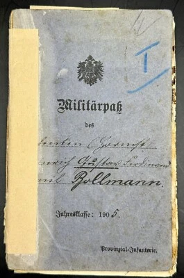 WWI German Army Militärpass Militarpass - Fought in France & Iron Cross II - Image 1 of 4