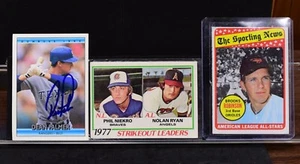 Lote de 3 tarjetas de béisbol vintage (#176) - Imagen 1 de 2