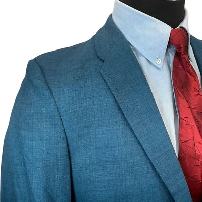 42S Corto Palm Beach Para Hombres Traje Chaqueta Abrigo Deportivo Blazer Ocio Verde azulado Azul Foto 1 de 4