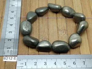 Bracelet PYRITE en pierre roulée naturelle - lithotherapie reiki original mode - Imagen 1 de 2