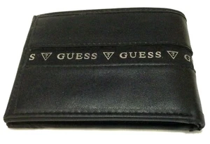 GUESS WALLET Black Bi-Fold ID Credit Card Cash Money Holder - Picture 1 of 5