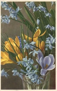 Cartolina floreale 1510 fiori primavera artista firmata Thore E Byger - Foto 1 di 2