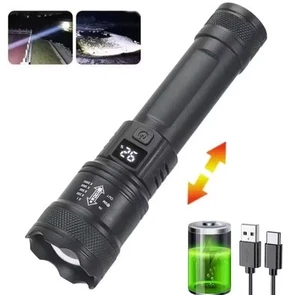 Tactical Flashlight 1600000LM USB Rechargeable Waterproof LED for Camping - Imagen 1 de 7