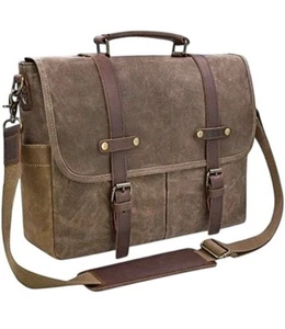 Vintage NEU Newhey Laptop Messenger Bag Aktentasche groß wasserdicht braun 15,6" - Bild 1 von 10