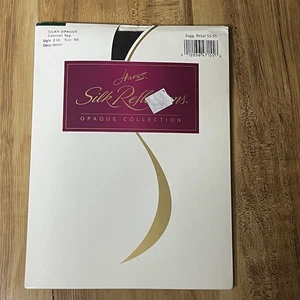 Collant Vintage Hanes Silk Reflections Taglia AB Verde Profondo Opaco CollezioneStyle E16 - Foto 1 di 1