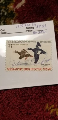 USA 1969 $3 Duck Migratory Bird Hunting Stamp Scott#RW36 Rare Find IDbt314. - Image 1 of 3