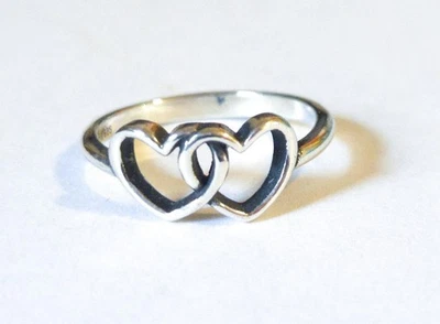 Anillo James Avery Plata Esterlina Dos Corazones Juntos Talla 6.25 #3 Foto 1 de 4