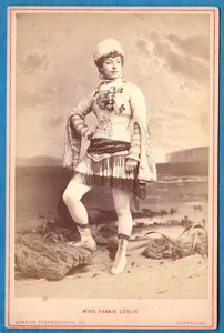 vintage cabinet card photo Fannie Leslie queen of Burlesque dancer girl UK 1880 - Picture 1 of 2