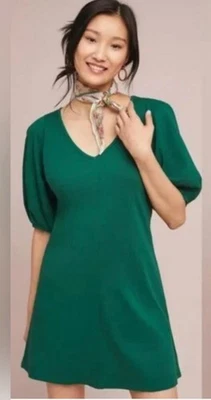 Бархат от Graham & Spencer антропологии Kelly зеленый, короткий рукав, женское платье - Изображение 1 из 4