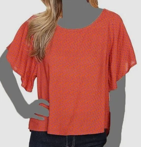 Camicetta donna Prana arancione stampata Emma manica corta taglia S - Foto 1 di 2