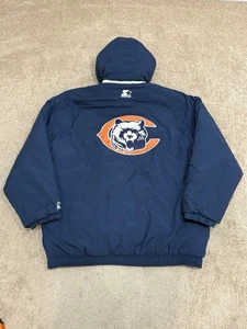 Vintage Starter Chicago Bears Full Zip Jacke Blau Größe 2XL XXL - Bild 1 von 8