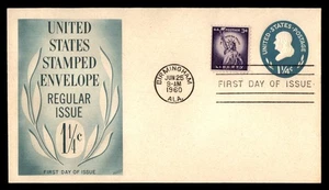 MayfairStamps US FDC 1960 Alabama Stamped Envelope 1 1/4 Cent Fleetwood First Da - Picture 1 of 2