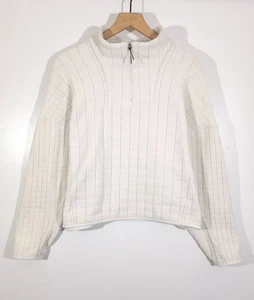 Suéter Lululemon Lab Texturizado-Rejilla Polar Media Cremallera Talla M/L Marfil Claro - Imagen 1 de 13