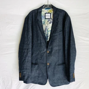 Tommy Bahama Blazer Mens XL Blue Herringbone Linen Blend IslandZone Two Button - Picture 1 of 15