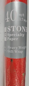 Envoltura de regalo de peso pesado roja con estrella fugaz dorada 40 pies cuadrados cualquier ocasión - Imagen 1 de 5