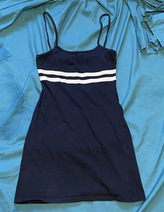 Brandy Melville Lillian Bodycon Mini Dress Navy Blue Stripes Small - Picture 1 of 4