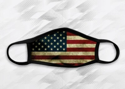 Distressed American Stars & Stripes USA Flag Face Mask Triple Layer Protection  - Image 1 of 3