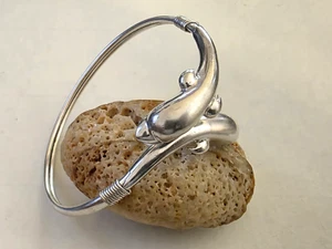 Ilias Lalaounis Greek Minoan Dolphin Sterling Silver 925 Elastic Cuff Bracelet. - Picture 1 of 9