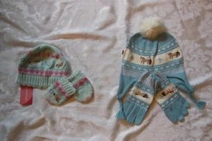 Set cappello e guanti pony Gymboree PARK CITY LUXE nuovo con etichette a scelta bambino bambina o bambina - Foto 1 di 3