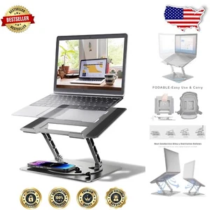 Sturdy Aluminum Laptop Holder with Ergonomic Design - Fits 10-17 Inch Devices - Picture 1 of 8