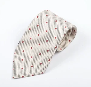 KITON NAPOLI Ivory/Red/Blue Flower Geometic Silk Tie 60.2"x4" Made in Italy - Picture 1 of 8