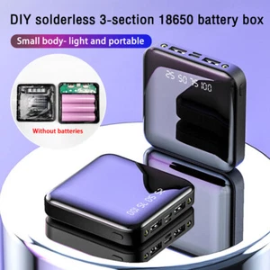 Power Bank Case For 3 USB 3x 18650 Battery Charger Box w/ Digital LCD Display - Picture 1 of 18