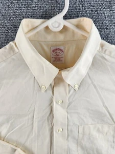 Camicia Brooks Brothers 17 32/33 regular fit gialla senza ferro manica lunga con bottoni - Foto 1 di 21