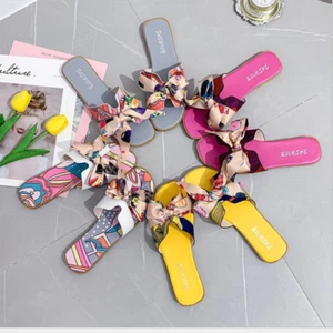 Stylish Women's Bow Sliders Silky Butterfly Sandals Perfect For Summer Beach - Picture 1 of 8