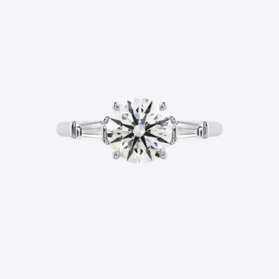 IGI Lab Created 3.20 Ct Round Cut Diamond Ring E F V S 14k White Gold Band - Image 1 of 4