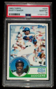 1983 Dusty Baker #220 Topps PSA 10 Los Angeles Dodgers - Bild 1 von 3