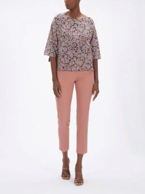 NWT Weekend Max Mara 100% Silk Adone Printed Top Shirt Emerald Size 14 MSRP$350 - Image 1 of 4