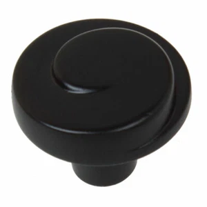 PACK-10 GlideRite 1-1/8" Classic Wave Kitchen bathroom Cabinet Knob Matte Black - Picture 1 of 6