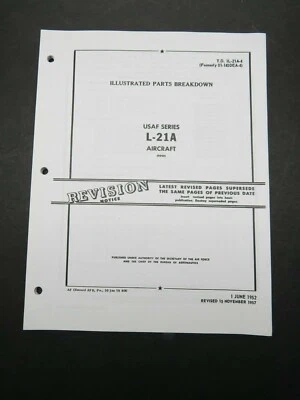 Manual de piezas ilustrado de aviones Super Cub 1952-57 Air Force Piper L-21 (A) Foto 1 de 4