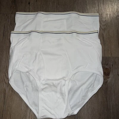 2 Vintage Briefs Cotton Underwear Tighty whitey mens Size 42 black/gold Band - Image 1 of 3
